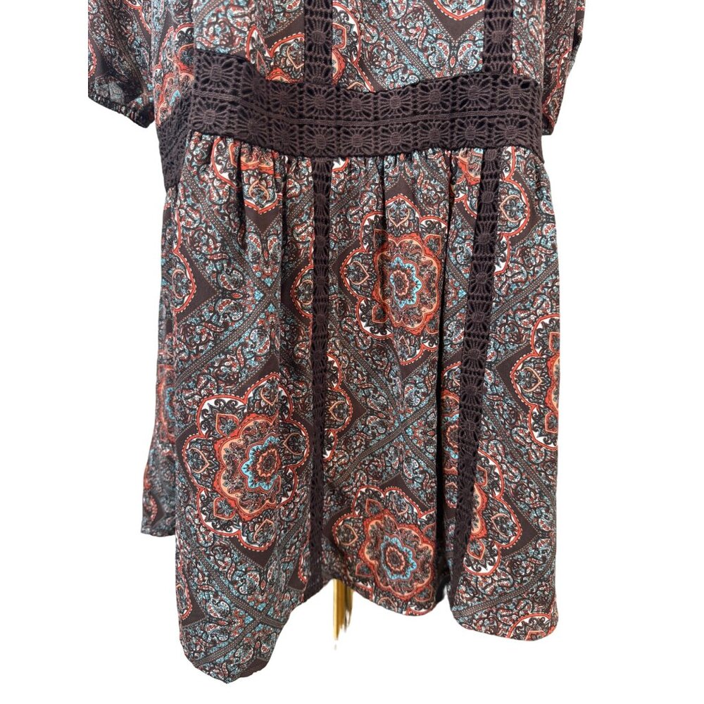 2/$30 Daniel Rainn M Paisley Dress Boho Style with Crochet Details NWT - Picture 12 of 15
